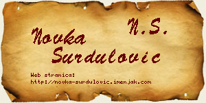 Novka Surdulović vizit kartica